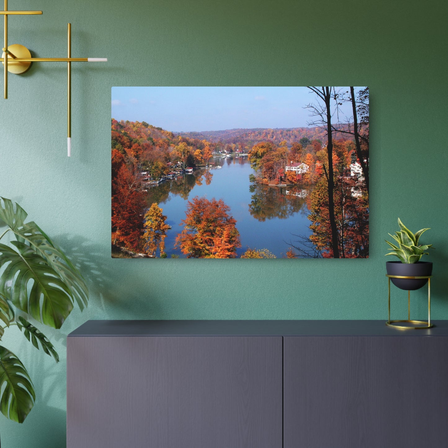 Autumn Landscape Metal Wall Art Sign, Rustic Home Decor, Fall Themed Decoration, Nature Lover Gift, Outdoor Adventure Sign, Seasonal Decor