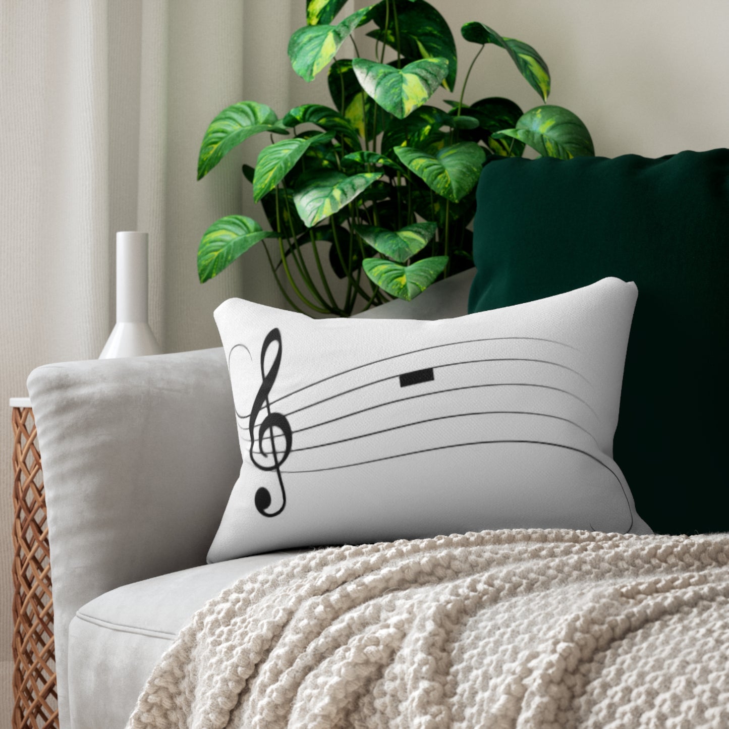 Spun Polyester Lumbar Pillow Music Rest