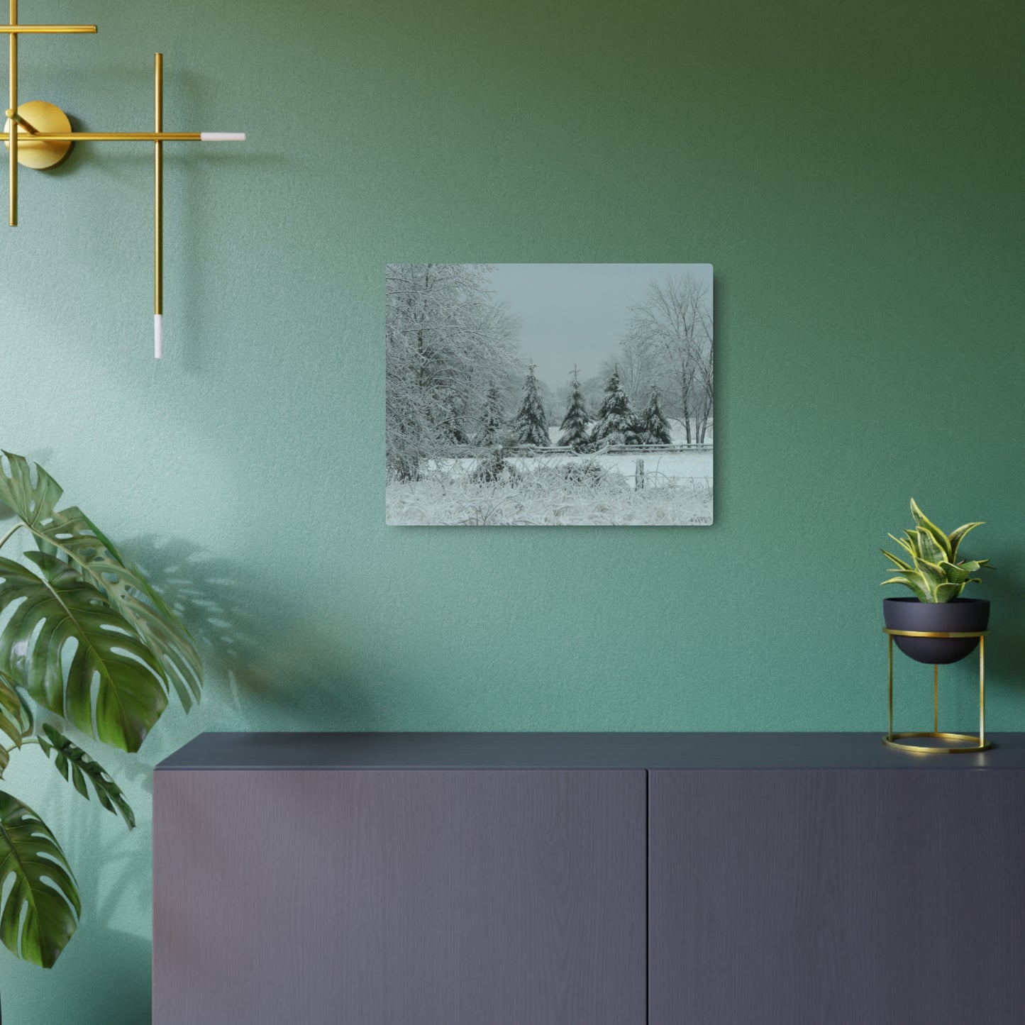 Metal Art Sign, Winter Scene, Snow on Trees, Nature Wall Decor, Outdoor Enthusiast Gift, Rustic Home Decoration, Unique Gift for Nature Lovers