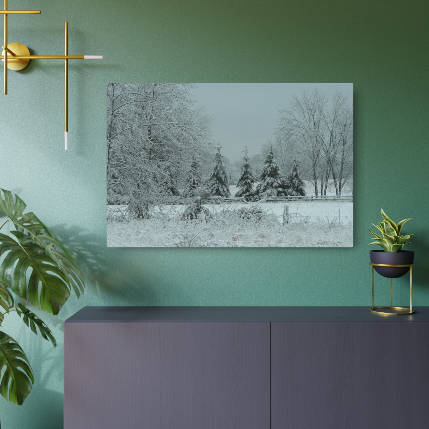 Metal Art Sign, Winter Scene, Snow on Trees, Nature Wall Decor, Outdoor Enthusiast Gift, Rustic Home Decoration, Unique Gift for Nature Lovers