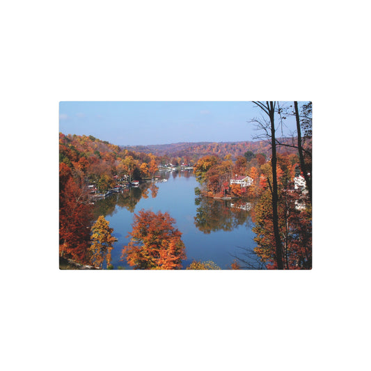 Autumn Landscape Metal Wall Art Sign, Rustic Home Decor, Fall Themed Decoration, Nature Lover Gift, Outdoor Adventure Sign, Seasonal Decor