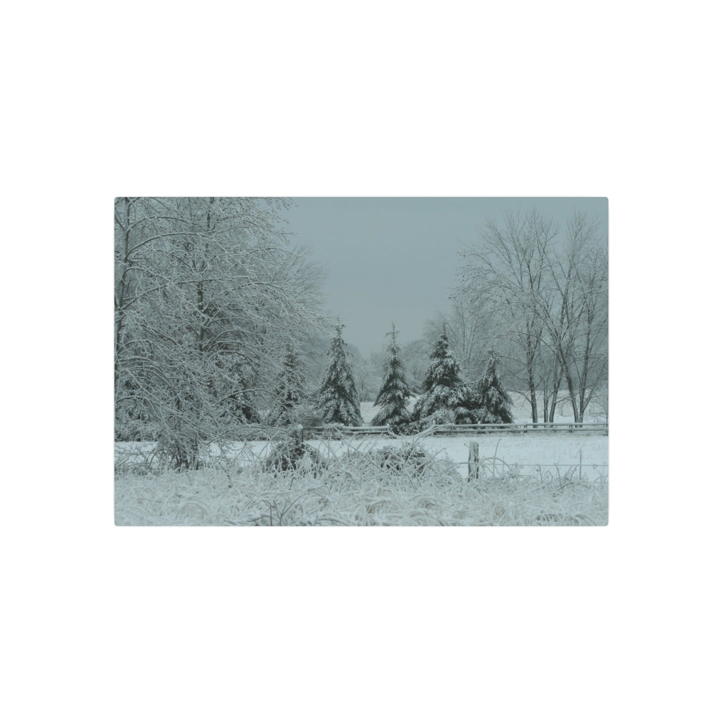 Metal Art Sign, Winter Scene, Snow on Trees, Nature Wall Decor, Outdoor Enthusiast Gift, Rustic Home Decoration, Unique Gift for Nature Lovers