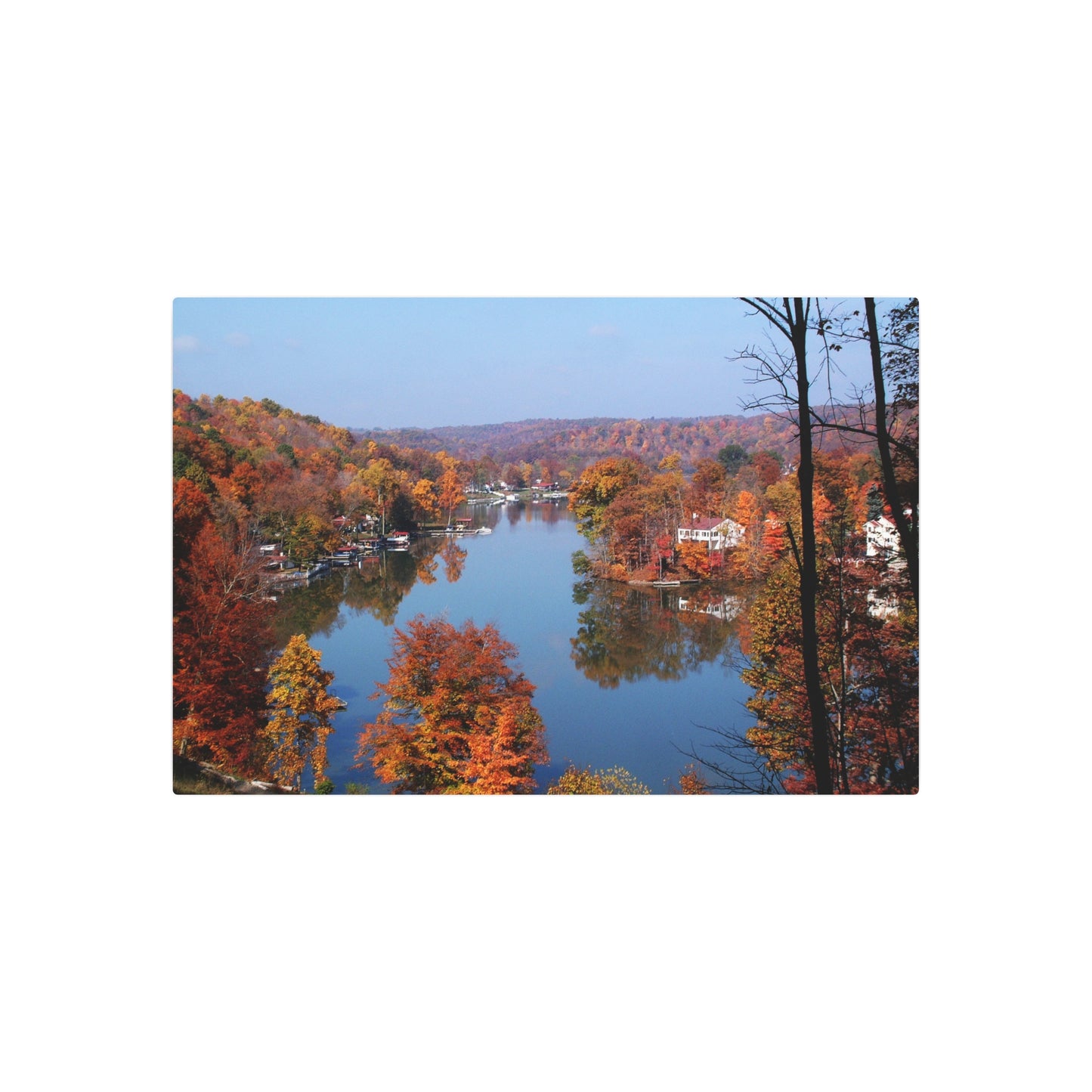 Autumn Landscape Metal Wall Art Sign, Rustic Home Decor, Fall Themed Decoration, Nature Lover Gift, Outdoor Adventure Sign, Seasonal Decor