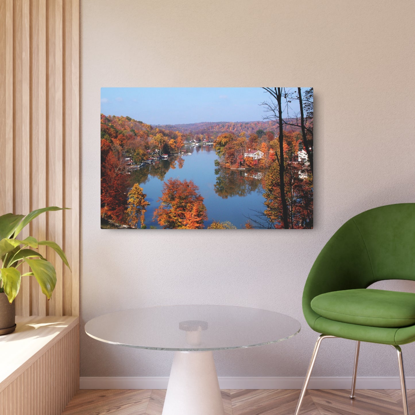 Autumn Landscape Metal Wall Art Sign, Rustic Home Decor, Fall Themed Decoration, Nature Lover Gift, Outdoor Adventure Sign, Seasonal Decor